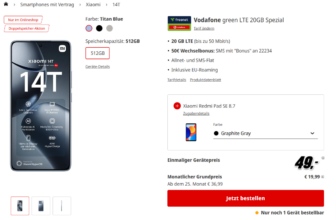 Xiaomi 14T + Xiaomi Redmi Pad SE 8.7 + freenet Vodafone green LTE 20GB