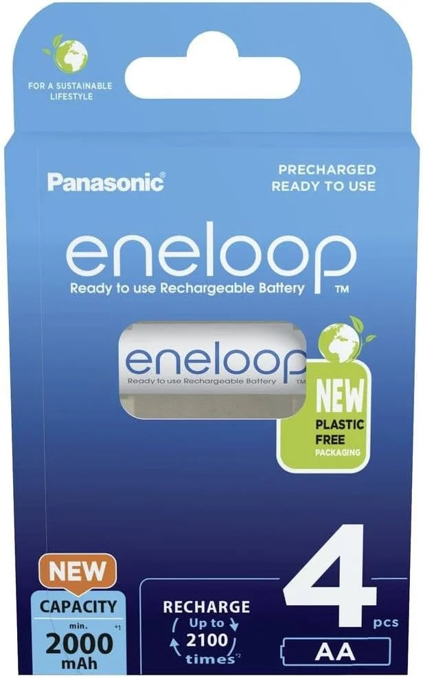 Panasonic eneloop BK-3MCDE/4BE 4er Pack (2000 mAh, wiederaufladbar, 2100 Ladezyklen) 🔋