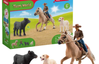 schleich-FARM-WORLD-42578-Bauernhof-Rodeo-Abenteuer-Spielset-6-Teiliges-Tiere-Set