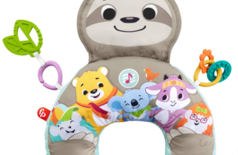 Fisher-Price-Faultierspielkissen-Babyspielzeug-0-6-Monate-Baby-Spielkissen-für-die-Bauchlage-Baby-Geschenk-Bauchlagekissen-