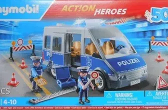 Playmobil Action Heroes Polizeibus mit Strassensperre (71716)