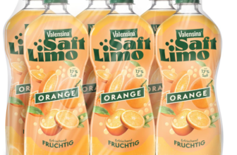 Valensina SaftLimo Orange - 6 x 1l - Orangenlimonade mit 17% Fruchtgehalt