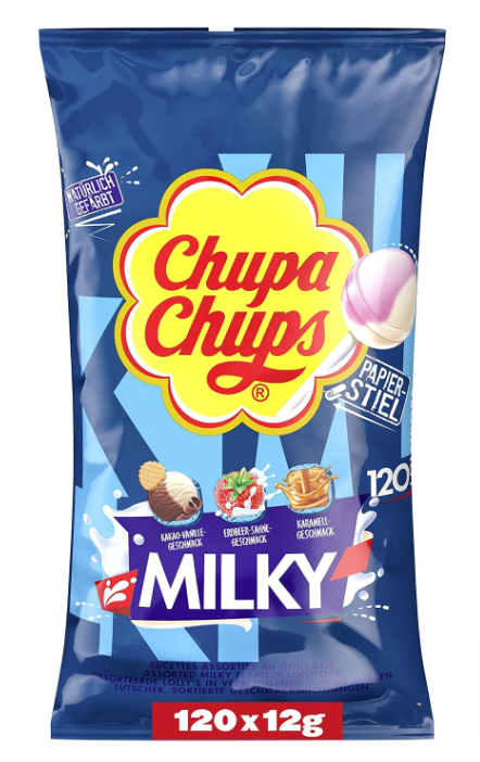 Chupa-Chups-Milky-Lutscher-Beutel-mit-120-Lollis-in-3-cremigen-Geschmacksrichtungen-Kakao-Vanille-Karamell-Erdbeer-Sahne Chupa-Chups-Milky-Lutscher-Beutel-Mit-120-Lollis-In-3-Cremigen-Geschmacksrichtungen-Kakao-Vanille-Karamell-Erdbeer-Sahne