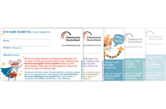 Gratis Diabetes Notfallausweis in verschiedenen Designs im Scheckkartenformat von der BZgA