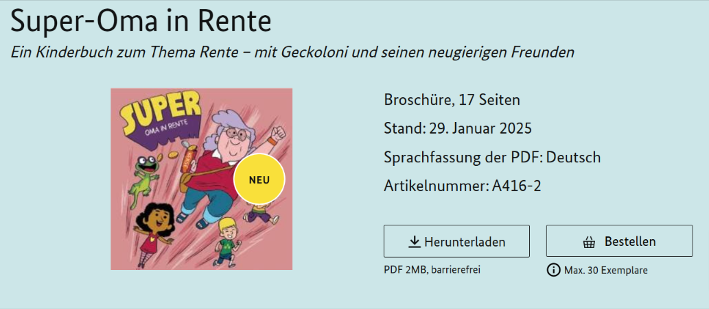 Gratis Kinderbuch Super-Oma In Rente