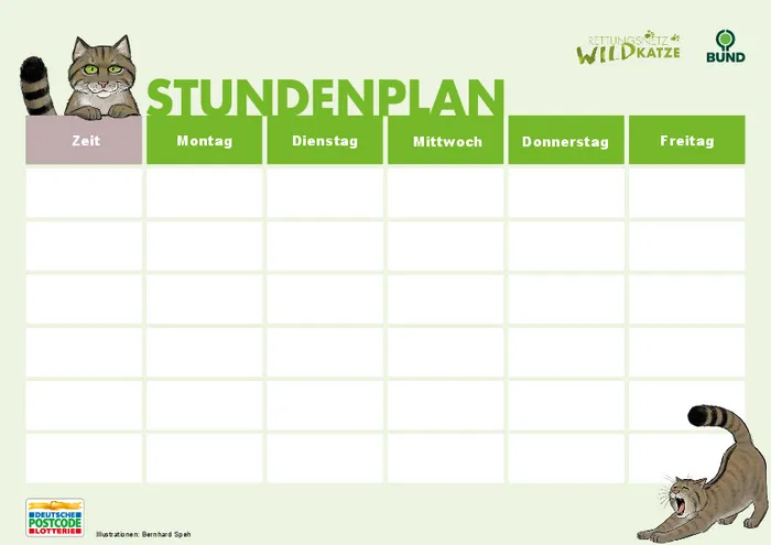 Gratis Wildkatzen-Stundenplan für die Schule vom BUND Gratis Wildkatzen-Stundenplan Für Die Schule Vom Bund