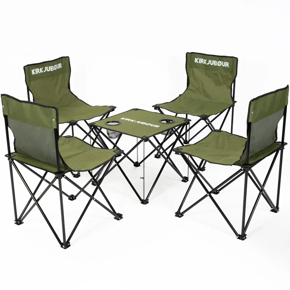 KIRKJUBØUR Stjärna 5er-Set Campingstühle mit Tisch