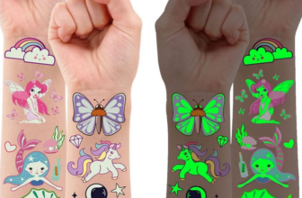 Leesgel-Tattoo-Kinder-Jungen-Mädchen-140-Stück-Leucht-Gemischte-Aufkleber-Kindertattoos-Sticker-Mitgebsel-