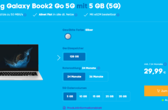 Samsung Galaxy Book2 Go 5G + Blau Allnet XS 5 GB 5G