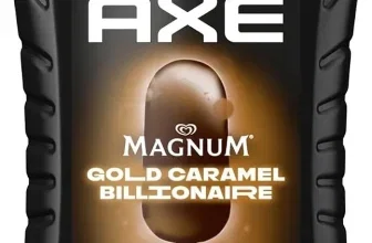 Schwarze Flasche Axe 3-in-1 Duschgel mit Magnum Gold Caramel Billonaire Aufdruck