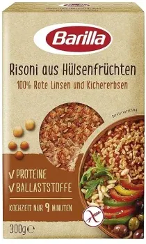 Barilla Risoni aus Hülsenfrüchten - Rote Linsen und Kichererbsen