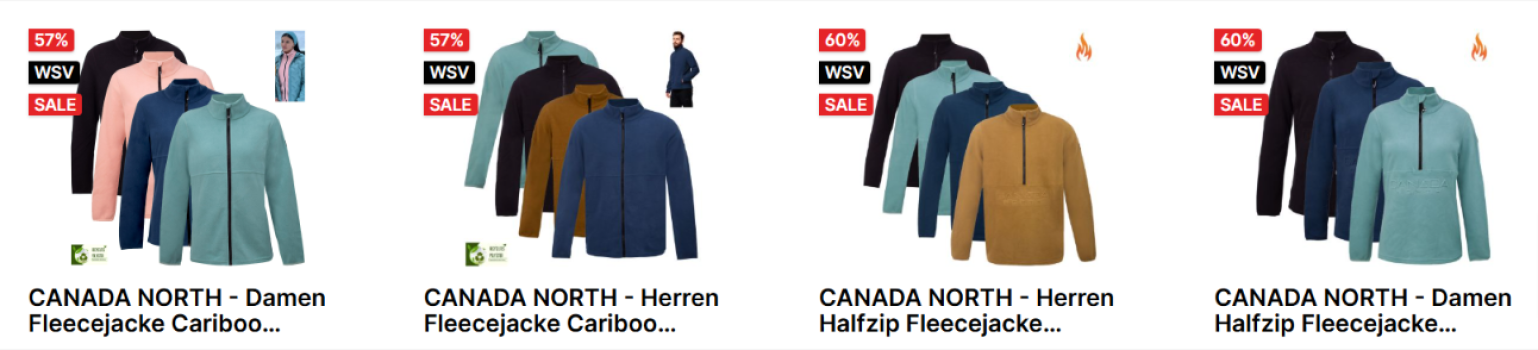 CANADA NORTH Halfzip & Fullzip Fleece Jacken Cariboo oder Mikrofleece Jacken für Herren & Damen