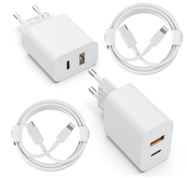 Doppelpack-2x-ZNBTCY-Ladegeräte-mit-2x-Lightning-Ladekabel