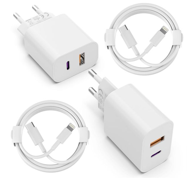 Doppelpack-2X-Znbtcy-Ladegeräte-Mit-2X-Lightning-Ladekabel