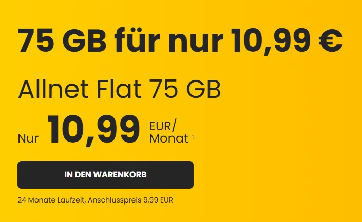 Happy SIM: Neue günstige 5G-Tarife im Telefónica-Netz: 75 GB für 10,99€ mtl. (2 Freimonate, Anschlusspreis: 9,99€)