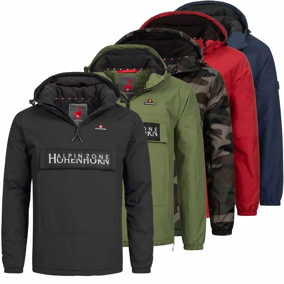 Höhenhorn Allesso Gefütterte Herren Windbreaker Jacke Mit Bauchtasche