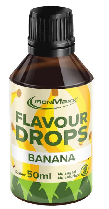 Ironmaxx-Flavour-Drops-Banane-50Ml-Kalorienfrei-Zuckerfrei-Vegane-Aromatropfen