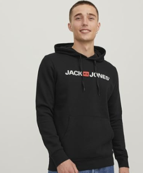 JACK-JONES-Herren-Kapuzenpullover-Schwarz-Corp-054-