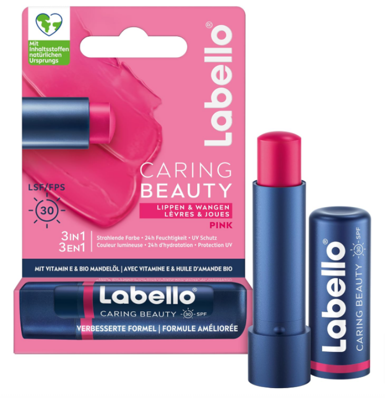 Labello Caring Beauty Pink Lippenpflegestift mit Farbe und Sonnenschutz ...
