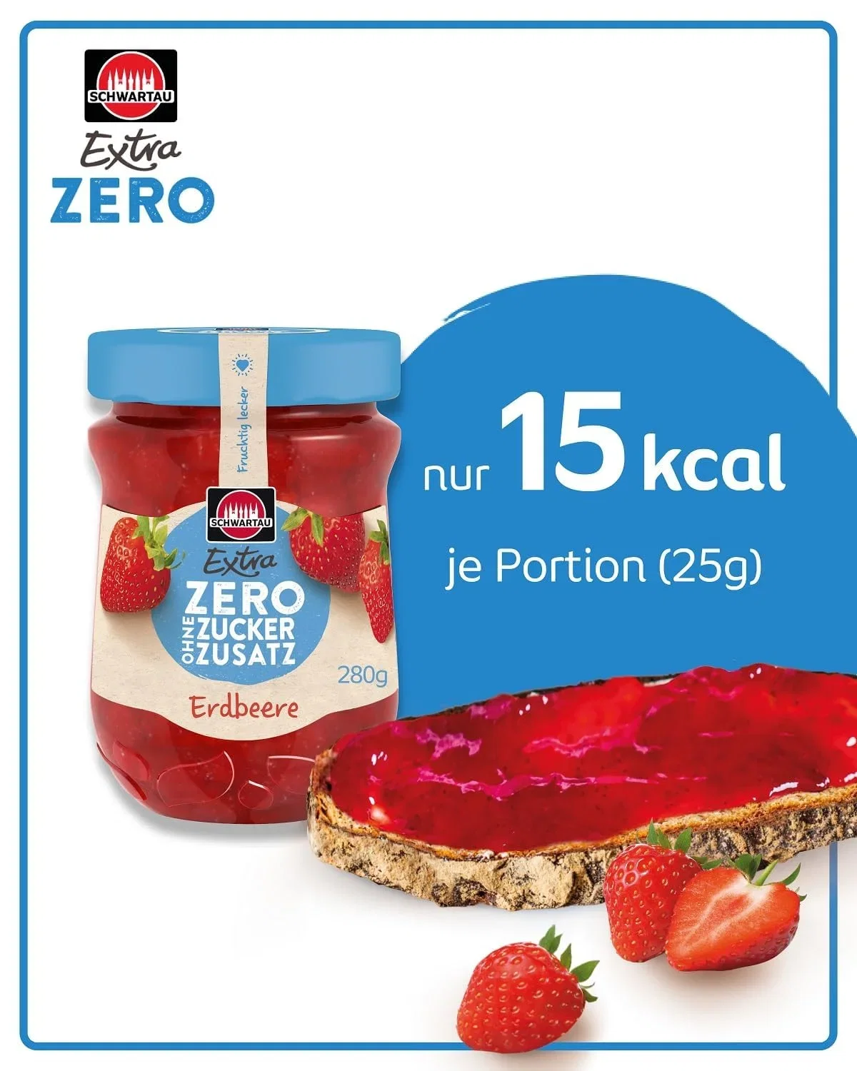 🍓 Schwartau Extra Zero Erdbeere (nur 15 kcal pro 25g)