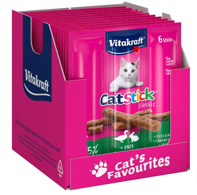 Vitakraft-Cat-Stick-Classic-Katzensnack-Fleischige-Mini-Sticks-Mit-Ente-Und-Kaninchen-