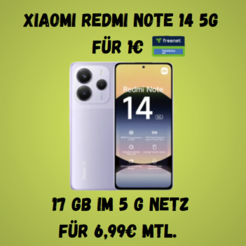 Xiaomi Redmi Note 14 5G mit 17 GB Allnet-Flat
