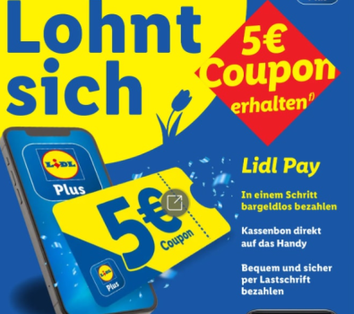 LidlPlus-App 5€-Coupon auf Bildschirm des Smartphones, Nummer 578147.