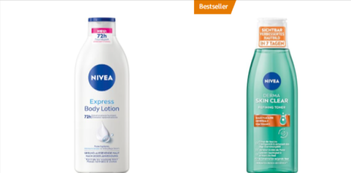 Nivea-Pflegeprodukte in verschiedenen Größen und Varianten