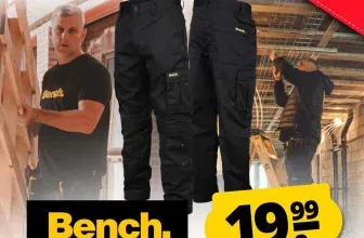 Bench Workwear Toronto Herren Arbeitshose in Schwarz, verschiedene Größen von W30/L31 bis W38/L33