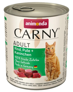 Carny Katzen Nassfutter Rind, Pute, Kaninchen - 6 Dosen à 800g