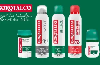 Borotalco Deodorant mit marktguru-Logo und 20 % Cashback-Angebot.