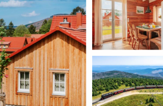 Wohnzimmer mit Kamin im Schierke Harzresort am Brocken