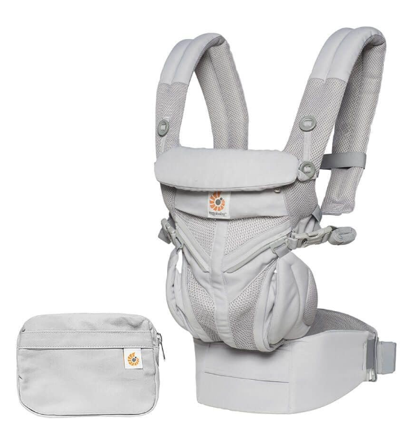 Ergobaby Babytrage Fuer Neugeborene Bis Zum Kleinkind 4 Positionen Omni 360 Cool Air Mesh Pearl Grey