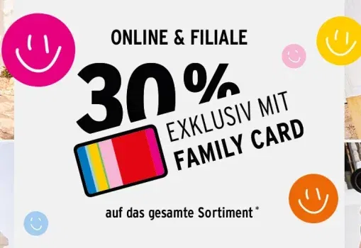 Ernstings Family : 30 % Rabatt auf alles [Family Card]
