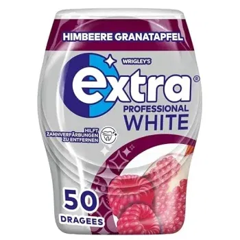 Extra Professional White Kaugummi Himbeere Granatapfel 50 Dragees