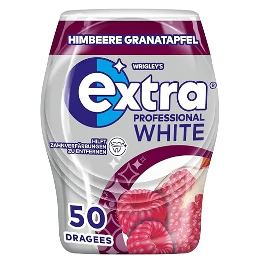 Extra Professional White Kaugummi Himbeere Granatapfel 50 Dragees