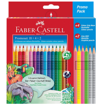 FABER-CASTELL 201540 24-teiliges Buntstift-Set mit Neonfarben und Bleistiften