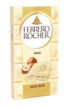 Ferrero Rocher Tafel Weiße Schokolade mit Haselnuss 90g