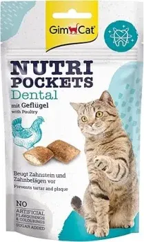 GimCat Nutri Pockets Dental - Knuspriger Katzensnack für die Zahngesundheit