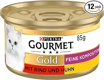 Gourmet Purina Gourmet Gold Feine Komposition Katzenfutter Nass, Mit Rind Und Huhn