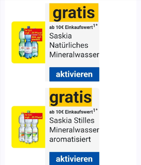 Gratis Saskia Mineralwasser Fuer Newsletter Abonnenten Bei Lidl