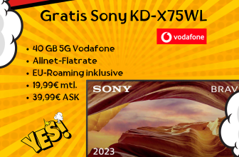 40 GB 5G Allnet Flat Vodafone Angebot mit kostenlosem Sony Bravia 4K Ultra HD-Fernseher