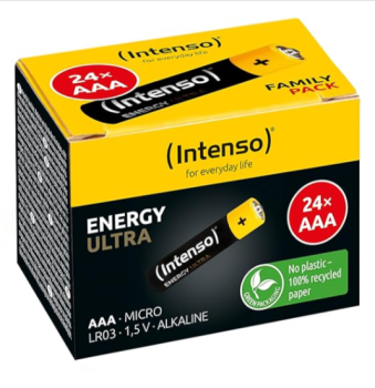 Intenso Energy Ultra AAA Micro LR03 Batterien 24er Box in Gelb-Schwarz Design