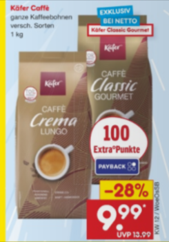 Käfer Kaffee 1kg Kaffeebohnen Angebot bei Netto Marken-Discount