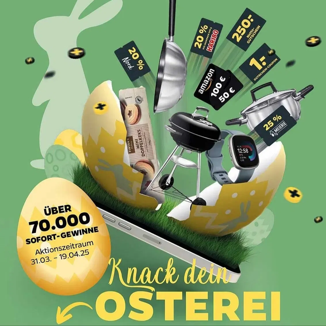🥚 „Knack dein Osterei“Netto+ App: Tolle Preise, Coupons & Sachgewinne zu Ostern 2025