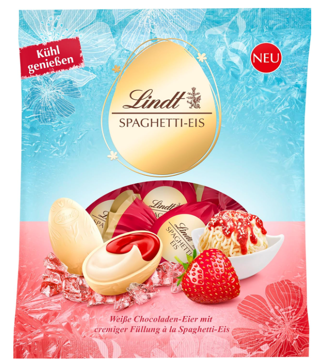 Lindt Schokolade Spaghetti Eis Eier 90 G Beutel Weisse Schokoladeneier Mit Cremiger Fuellung