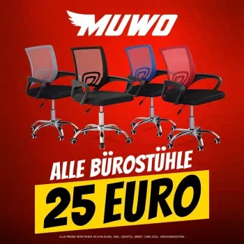 MUWO Director Büro Drehstuhl in 4 Farben