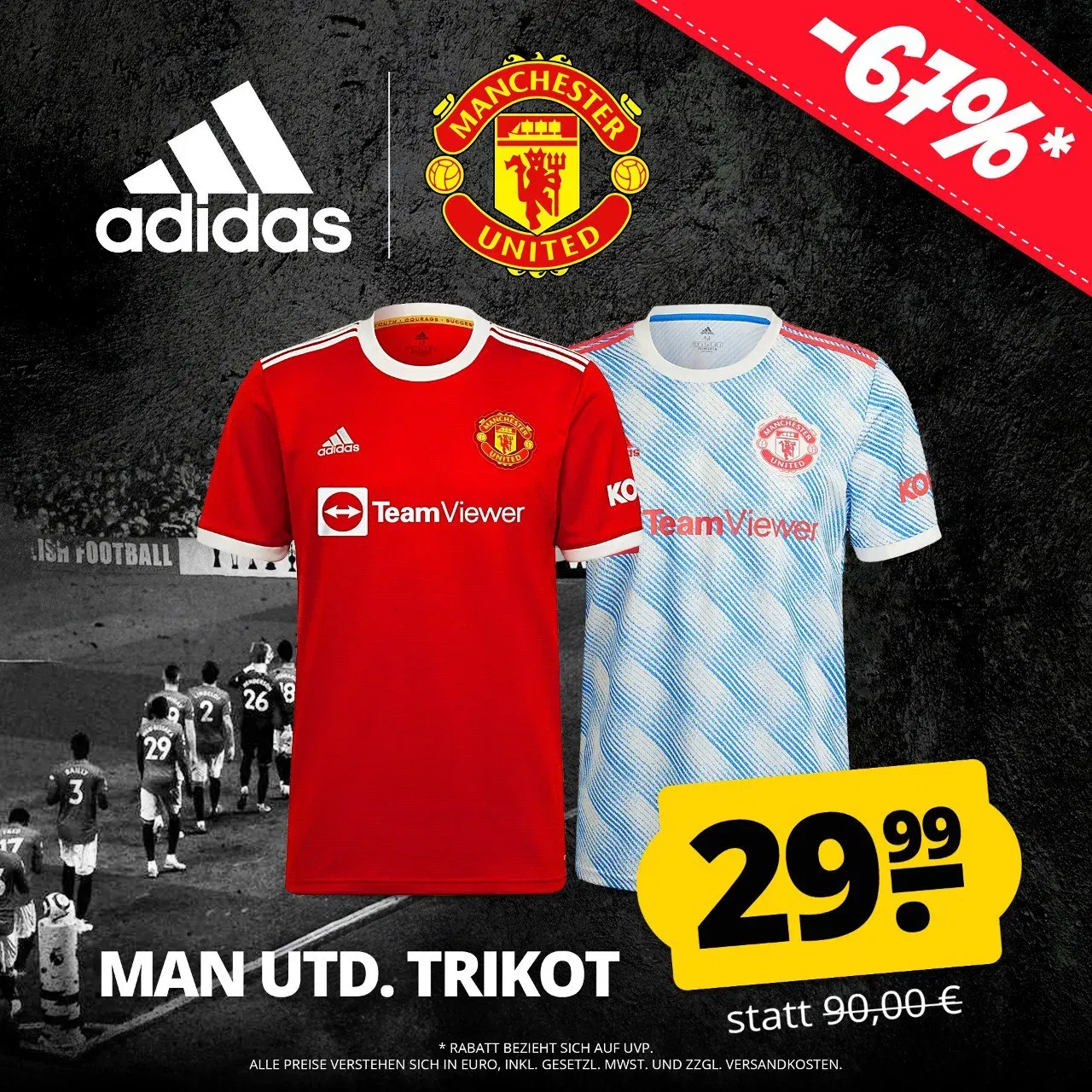 Manchester United Fc Adidas Herren Heim Trikot