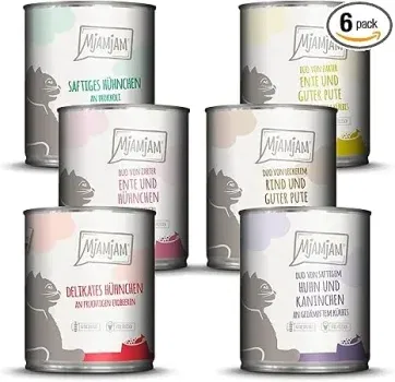 MjAMjAM Premium Nassfutter für Katzen Mixpaket 6er Pack - hochwertiges Katzenfutter in verschiedenen Sorten