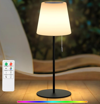 Solar-Tischlampe in RGB-Farben mit kabelloser, dimmbarer Funktion, USB-Aufladung und Fernbedienung